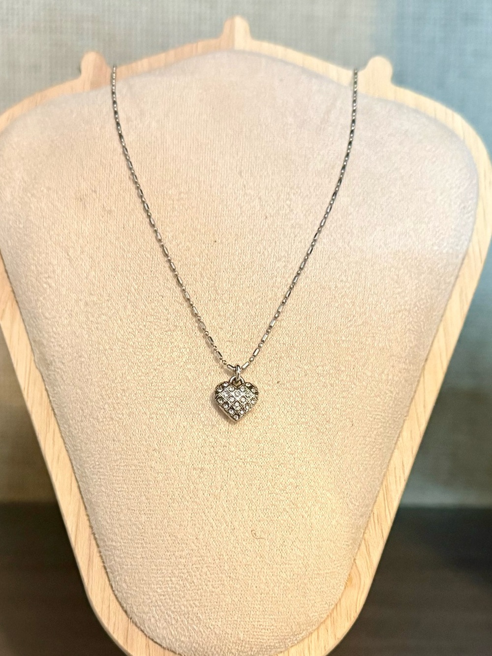 Stunning Brighton Dainty Pave Crystal Heart Necklace